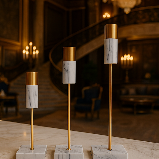 Luxury 3pcs Marble Candle Holders – Elegant Home Decor