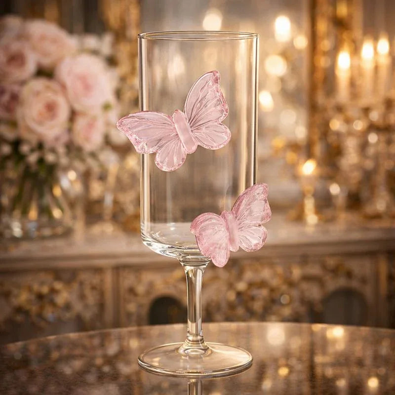 Pink Bow Flutter Glass – Elegant Drinkware - Clarify.pk