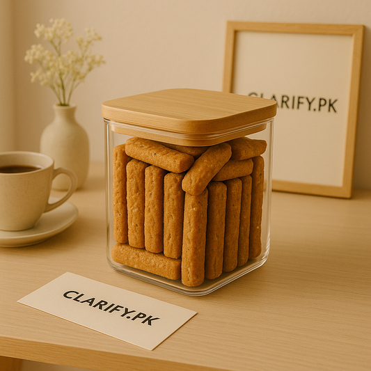 Premium Medium Glass Storage Jar – Airtight Bamboo Lid Food Organizer