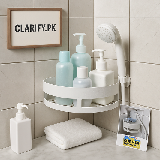 Self-Adhesive Bathroom Corner Shelf – No Drilling Rack