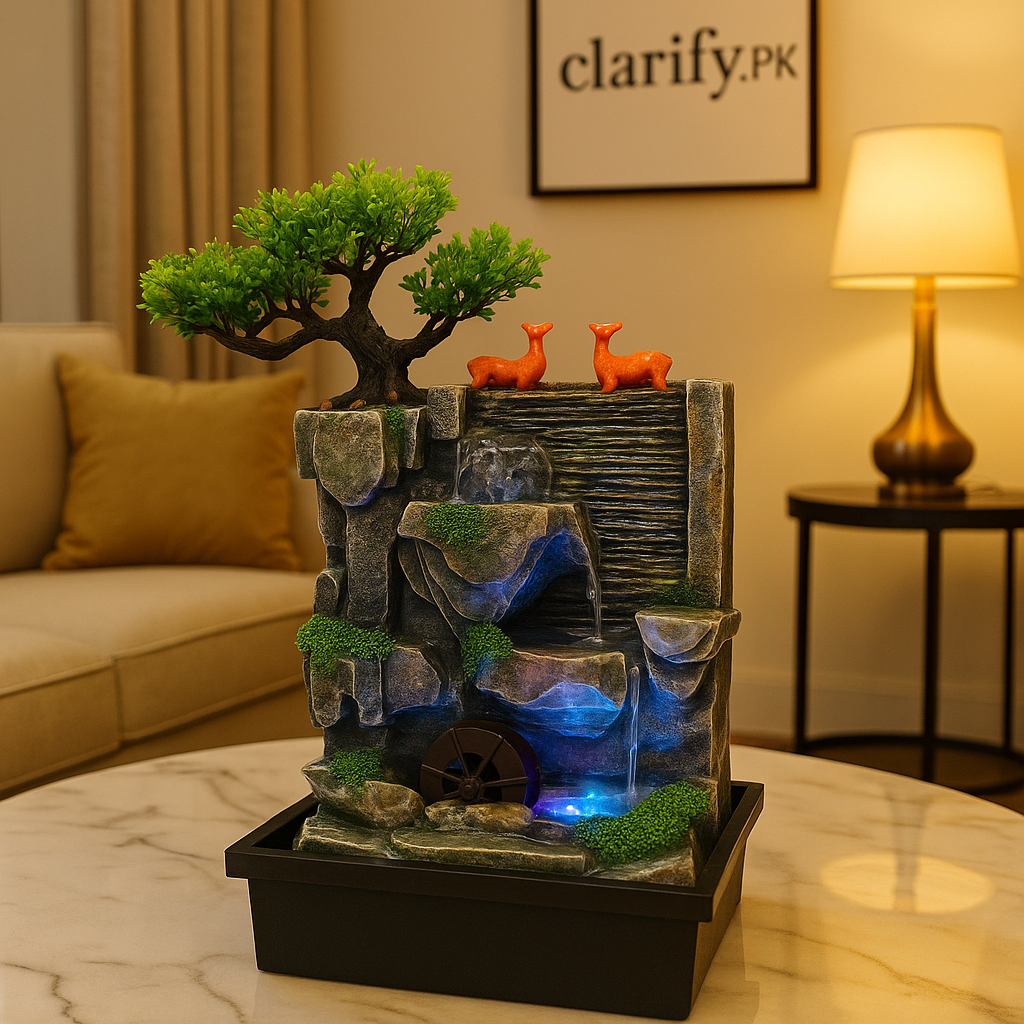 LED Electric Fountain – Fiber Waterfall Home Décor