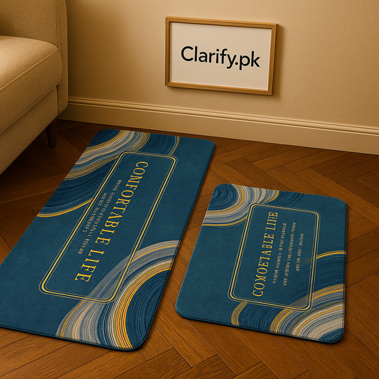 Comfort Life Blue Kitchen Mat – 2-Piece Anti-Slip Set