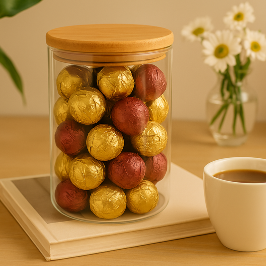 Premium Glass Storage Container – Airtight Wooden Lid Jar (Large)