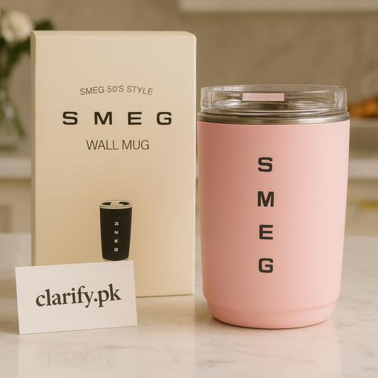 Pastel Pink SMEG Insulated Mug – Luxury Travel Cup