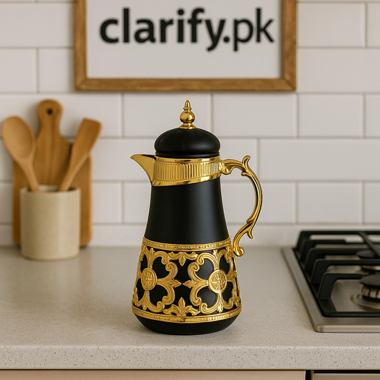 1L Luxury Black & Gold Thermos – Premium Insulated Flask