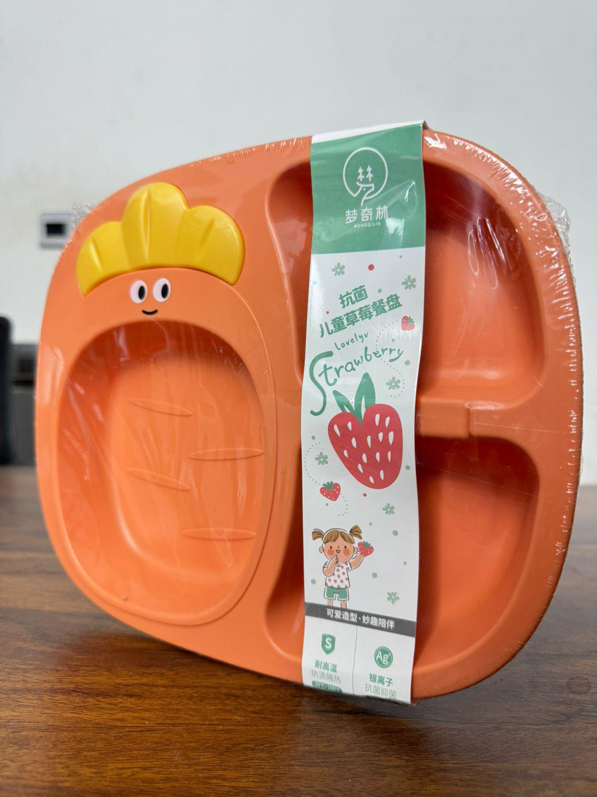 Cute Compartment Plate – Food Grade Plastic Kids Dinner Plate