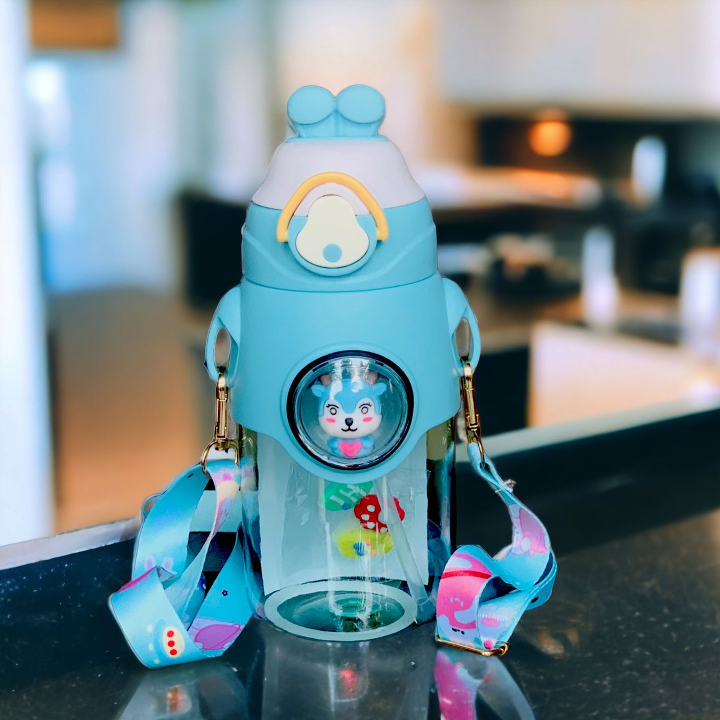 Plastic Bear Water Bottle – Cute Leakproof Portable Drinking Bottle (Random colors)