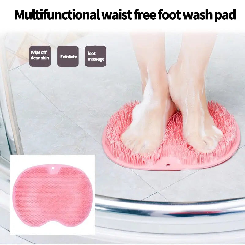 Clarify.pk silicone foot scrubber pad in pink for exfoliating dead skin and foot massage in shower