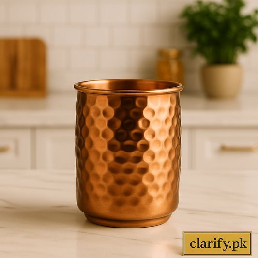 Handcrafted Copper Drinking Glass – 500ml Hammered Finish