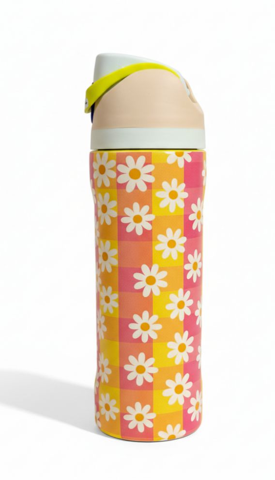 Premium Daisy Checkered 32oz Owala Bottle – Stylish Water Bottle (950ml)