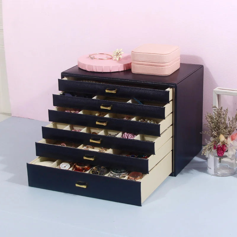 Clarify.pk 5 layer fashion jewelry storage box with multiple drawers for organized accessories