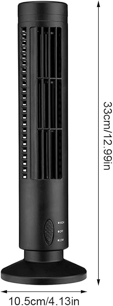 Clarify.pk black bladeless desktop tower fan with compact slim design and easy controls