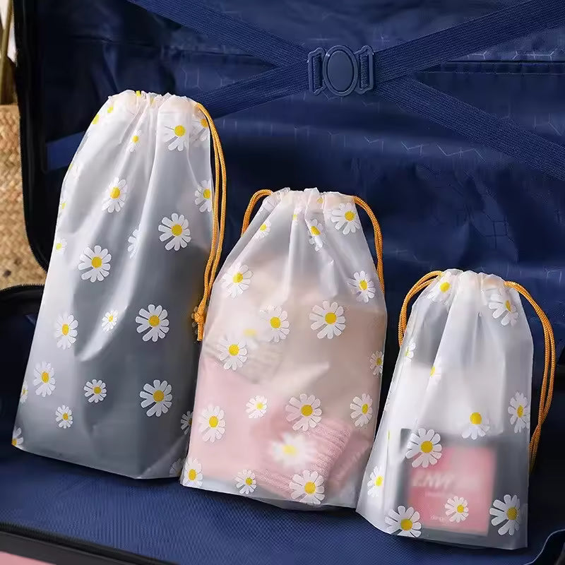 Clarify.pk 4 piece travel storage bags with floral design perfect for organized packing