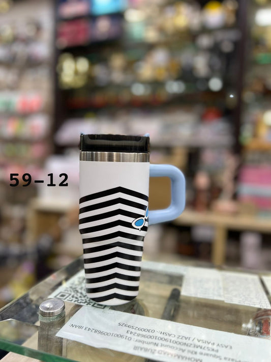 Premium Black & White Stripe 14oz Mini Tumbler – 420ml