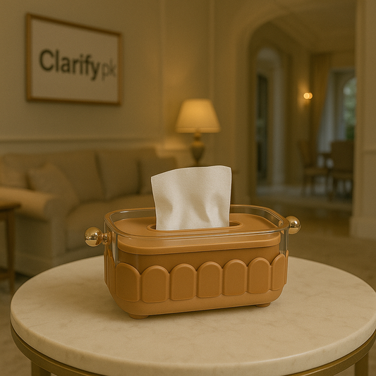 Premium Brown Luxury Tissue Box – Crystal Knob Edition