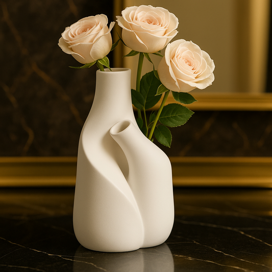 Modern Fibre Twin-Neck Vase – Stylish Decorative Accent