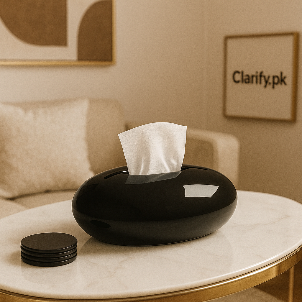 Luxury Black Oval Tissue Box – Modern Décor