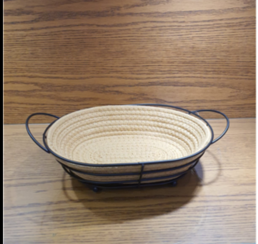 Premium Oval Rope Roti Basket – With Metal Stand