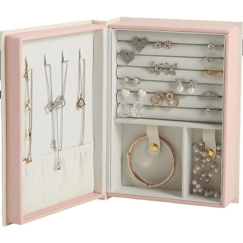 PU leather necklace and bracelet case by Clarify.pk with organized compartments for jewelry storage