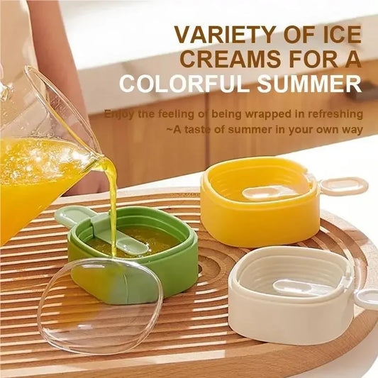 cat paw ice cream mold pack of 2 by Clarify.pk in green yellow and white colors on wooden tray