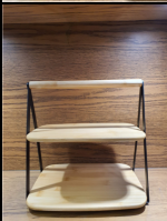 Premium 2-Tier Wooden Serving & Display Stand