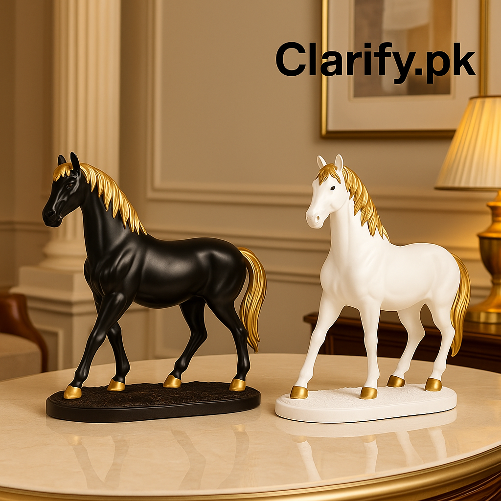 Elegant Fiber Horse Decoration Showpiece