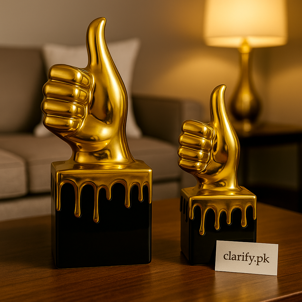 Golden Thumbs-Up Sculpture Set – Modern Decorative Statues