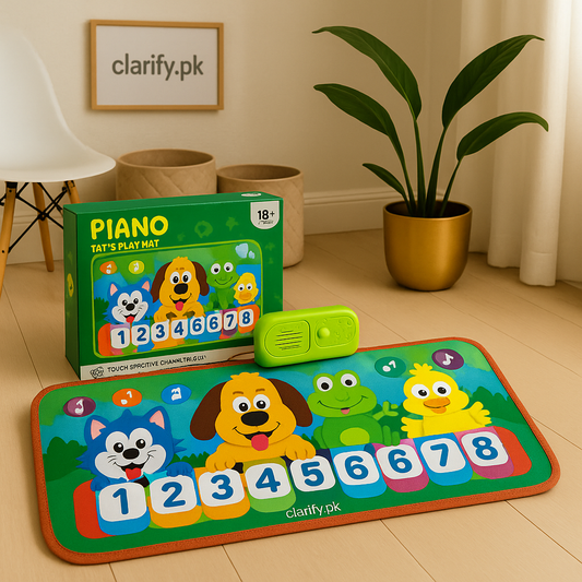 Clarify pk educational musical playmat for toddlers piano mat with numbered keys animal characters detachable speaker