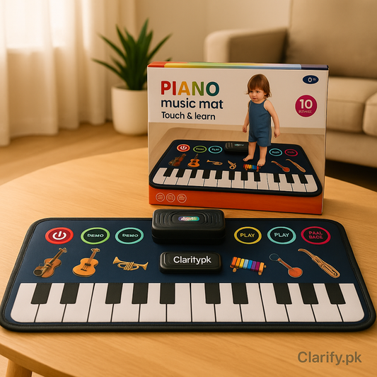 Clarify pk kids piano music mat with touch responsive keys colorful instrument icons and removable speaker module