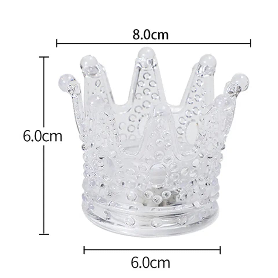 Clear decorative crown night light decor with textured surface and compact size from Clarify.pk