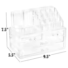 Clear makeup organizer with drawers by Clarify.pk featuring multiple compartments for cosmetics storage