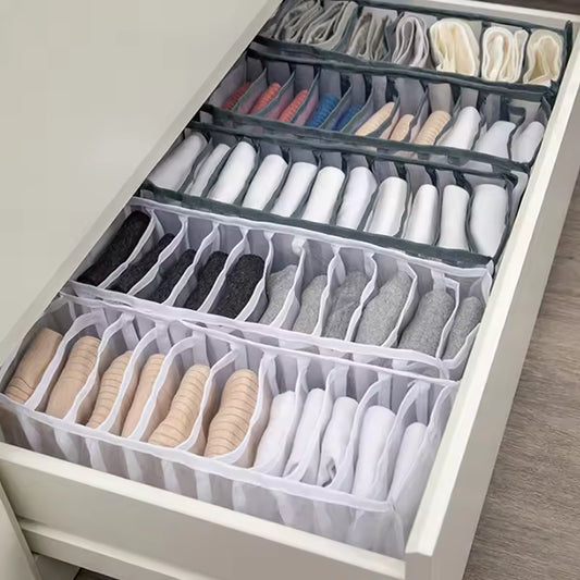 Closet organizer for clothes neatly storing socks and underwear in drawer compartments