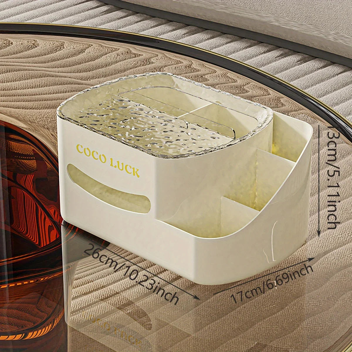 Clarify.pk premium storage box organizer in cream with compartments and handle for home use