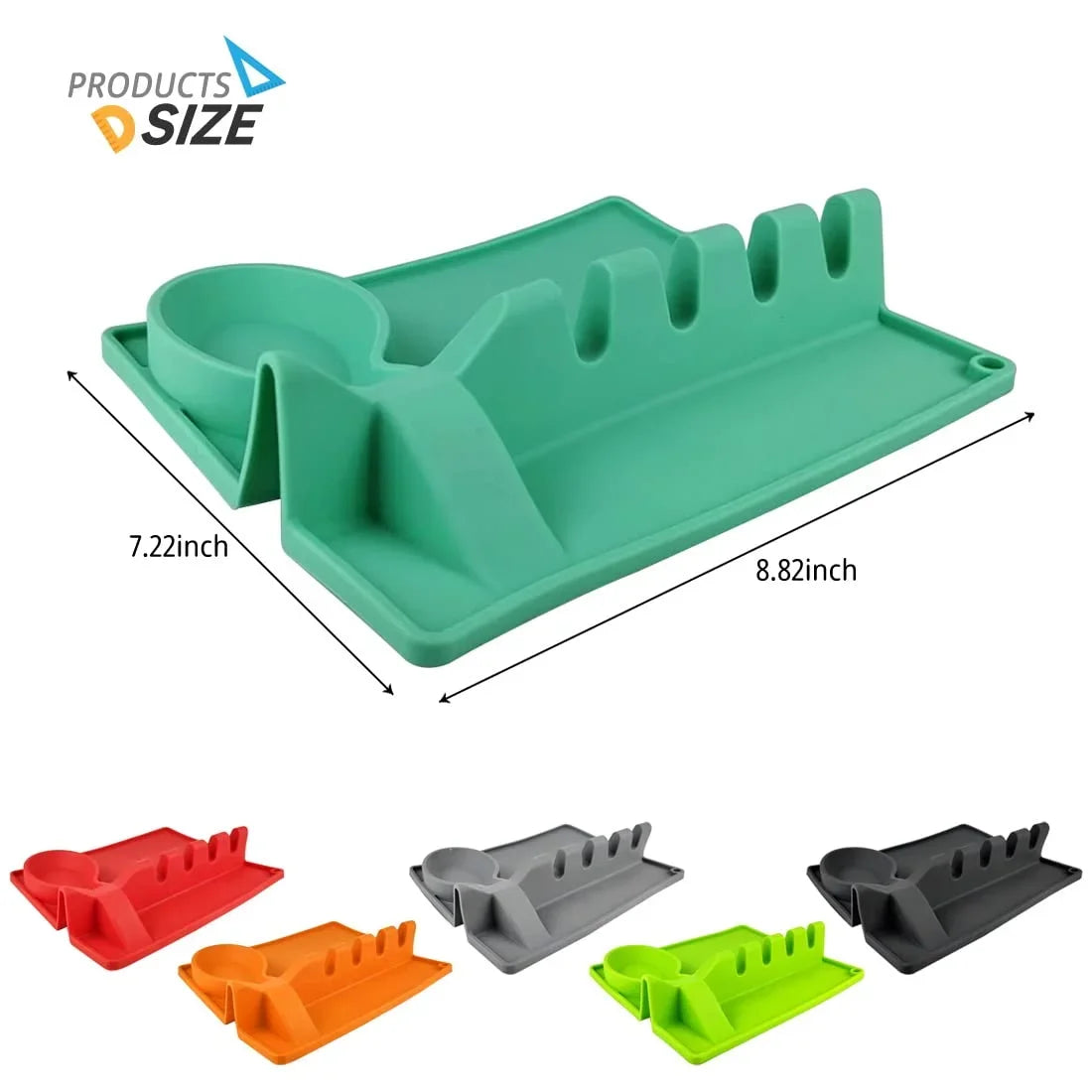 Clarify.pk kitchen spoon holder in multiple colors with slots and measuring 8.82 by 7.22 inches