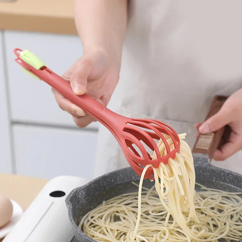 Clarify.pk creative food clip for baking holding spaghetti noodles over a pot in kitchen