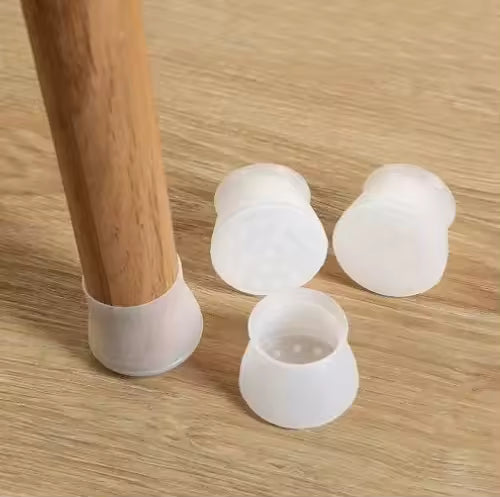 Clear customizable furniture leg pads from Clarify pk protecting wooden floor and chair legs