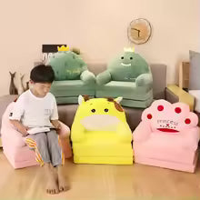 Cute cartoon children sofa set with dinosaur and paw designs perfect for kids' playroom