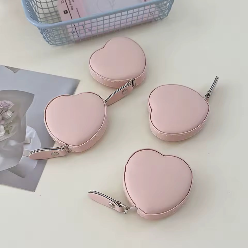 Clarify.pk cute heart shaped tape measure in soft pink with retractable design for easy use