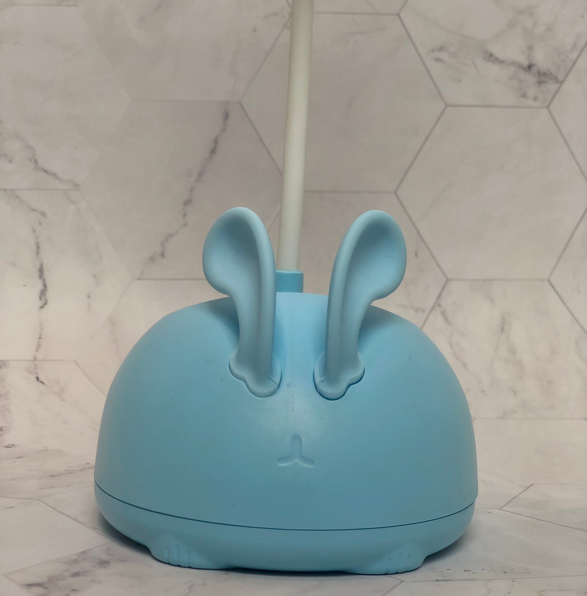 Blue cute rabbit desk lamp with flexible ears and round base by Clarify.pk