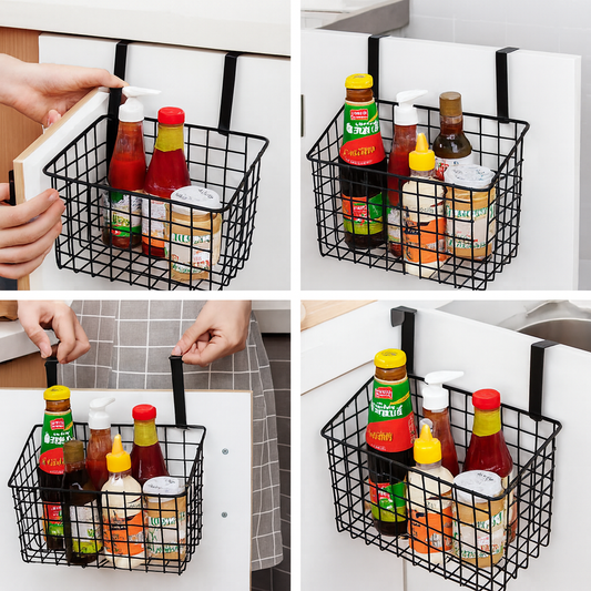 Metal Cabinet Storage Basket – Kitchen & Bathroom Organizer