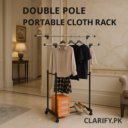 Premium Double Pole Portable Cloth Rack