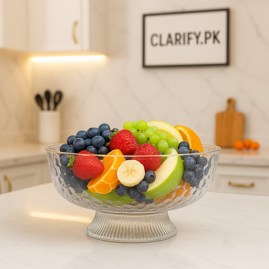 Crystal Fruit Bowl with Stand – 25cm Luxury Decorative Serving Bowl