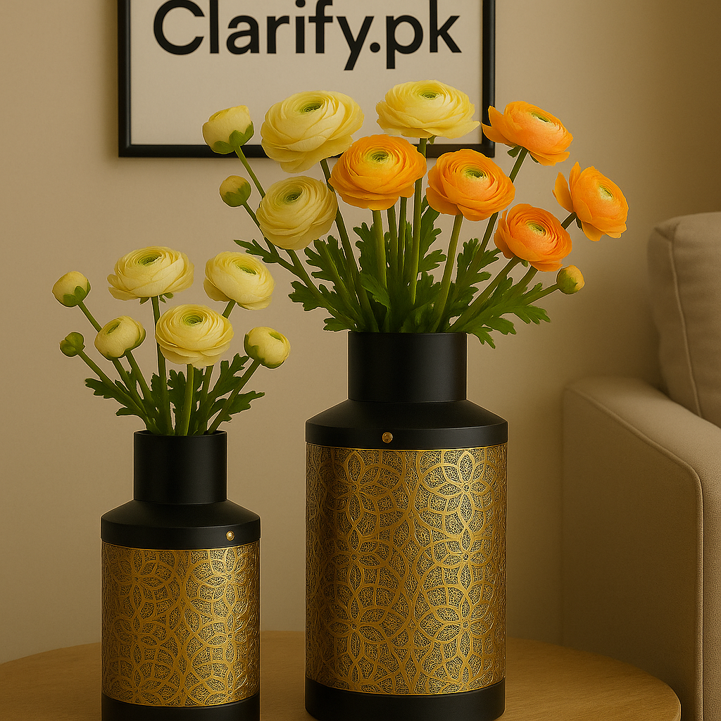 2-Piece Metal Vase Set – Small & Large Home Décor (Without Flowers)