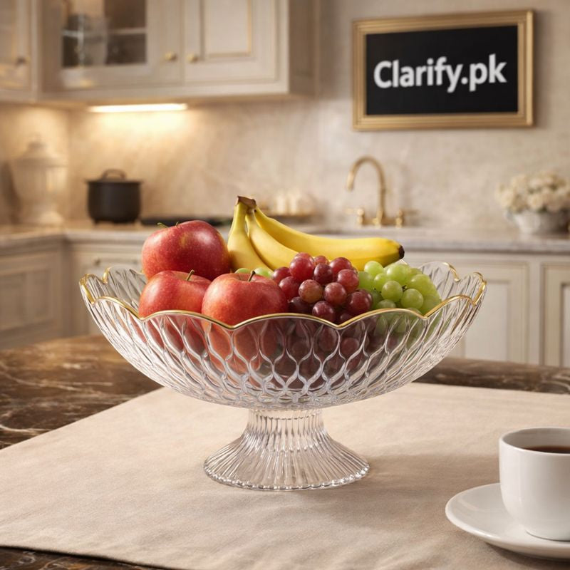 Premium Acrylic Fruit Dish with Stand – Elegant Serveware