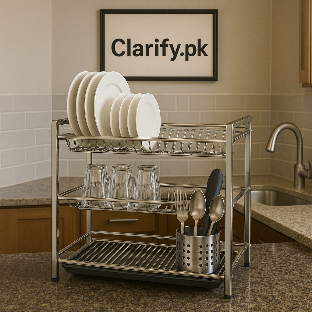 Pure Stainless Steel Dish & Plate Rack – Square Style