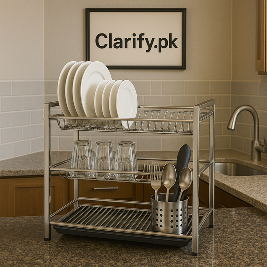 Pure Stainless Steel Dish & Plate Rack – Square Style