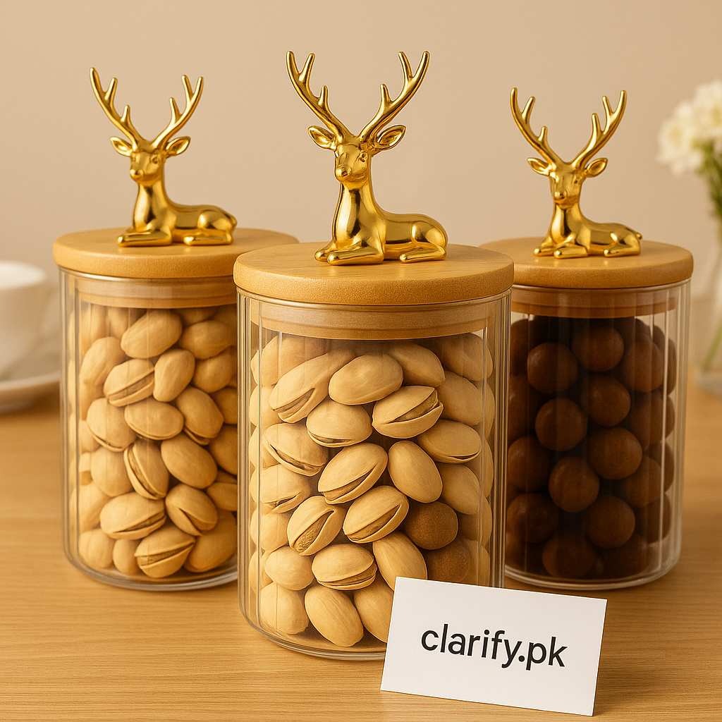 Glass Food Jar with Bamboo Lid - Decorative Storage (Set of 3)