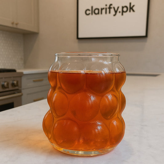 Bubble Glass Cup - Modern Textured Drinking Glass
