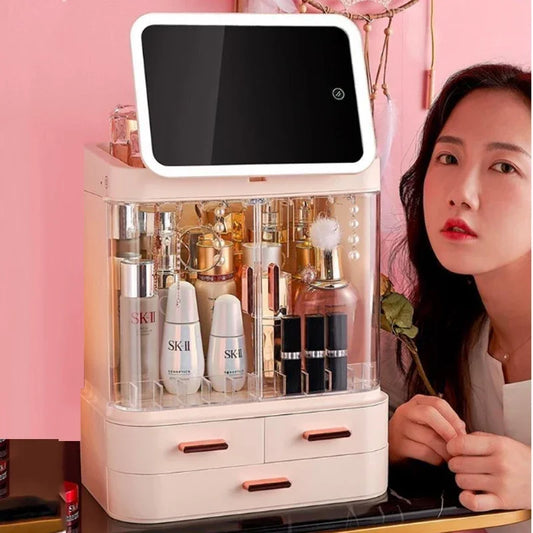 Clarify.pk desktop cosmetic storage box without mirror large capacity with drawers and clear display