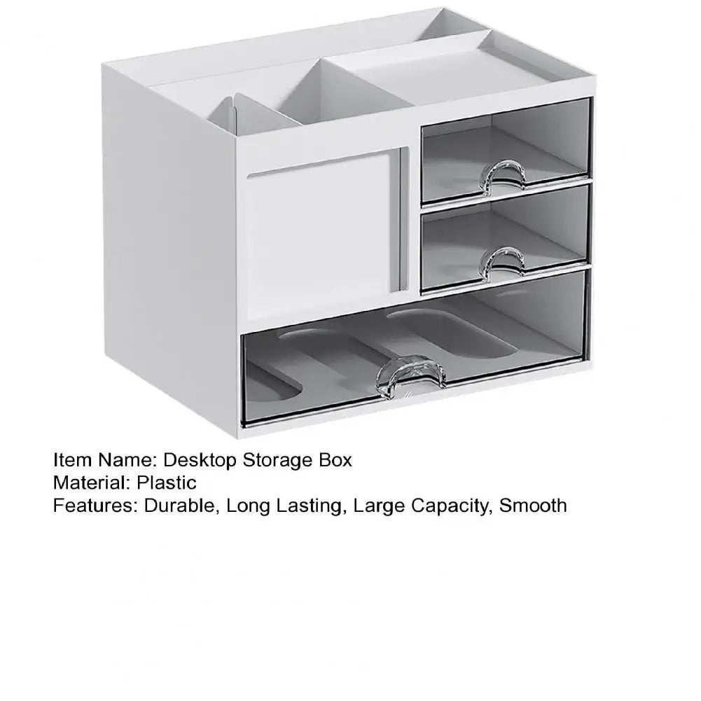 Clarify.pk desktop organizer with drawers plastic stationery container with large capacity and durable construction